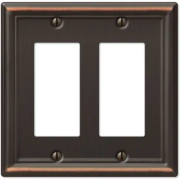 Amerelle Chelsea 2-Gang Steel Decorator Opening Wall Plate (Aged Bronze)