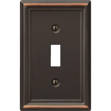 Amerelle Chelsea 1-Gang Steel Toggle Opening Wall Plate (Aged Bronze)