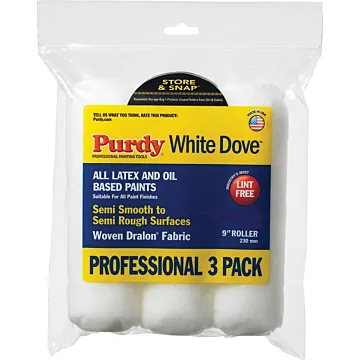 Purdy White Dove Woven Fabric Roller Cover (3pk) 9 in. x 3/8 in. Nap