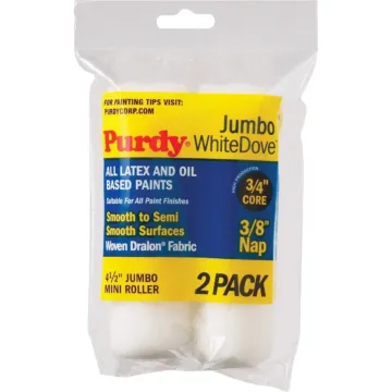 Purdy White Dove 4-1/2 in. x 3/8 in. Nap Jumbo Mini Woven Fabric Roller Cover (2 pk)