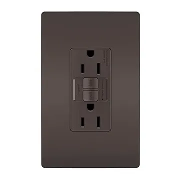 Pass & Seymour radiant® 15A Duplex Self-Test GFCI Receptacles with SafeLock® Protection, Brown
