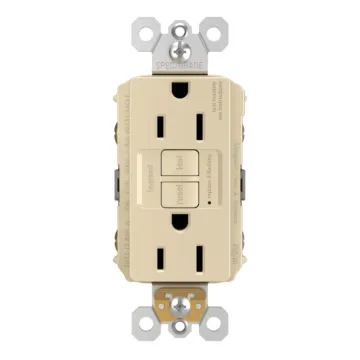 Pass & Seymour radiant® 15A Duplex Self-Test GFCI Receptacles with SafeLock® Protection, Ivory