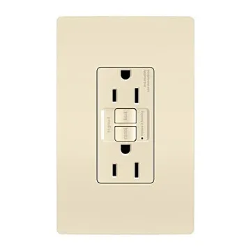 Pass & Seymour radiant® 15A Duplex Self-Test GFCI Receptacles with SafeLock® Protection, Light Almond