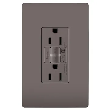 Pass & Seymour radiant® Tamper-Resistant 15A Duplex Self-Test GFCI Receptacles with SafeLock® Protection, Brown