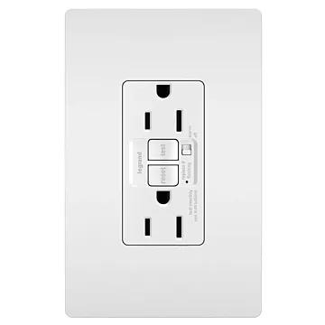 Pass & Seymour radiant® Tamper-Resistant 15A Duplex Self-Test GFCI Receptacles with Audible Alarm and SafeLock® Protection, White