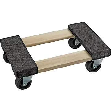 ProSource FD-1812 Furniture Dolly, 800 lbs, 18 in W Platform, 12 in D Platform, Hardwood Platform