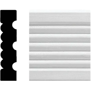 House of Fara 3/4 In. W. x 3-1/4 In. H. x 8 Ft. L. White MDF Fluted Casing Molding