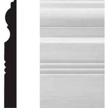House of Fara 3/4 In. W. x 6-1/2 In. H. x 8 Ft. L. White MDF Victorian Base Molding