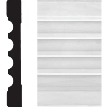 House of Fara 3/4 In. W. x 5-1/4 In. H. x 8 Ft. L. White MDF Fluted Casing Molding