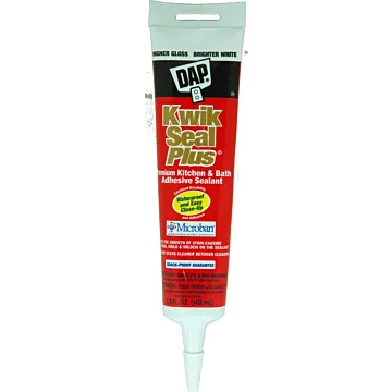 DAP Kwik Seal Plus Premium Kitchen & Bath Adhesive Sealant (Brighter White) 5.5 oz