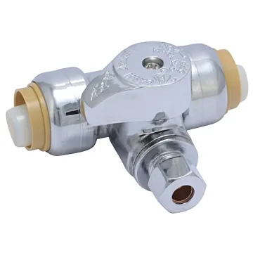 Boshart Industries SharkBite 24983A Tee Stop, 1/2 x 1/2 x 1/4 in Connection, PTC x Compression, 200 psi Pressure, Brass Body