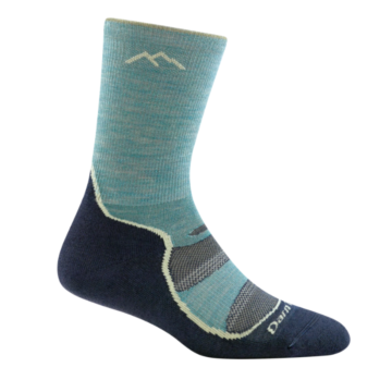 Women's Light Hiker Micro Crew Lightweight Hiking Socks (Aqua)
