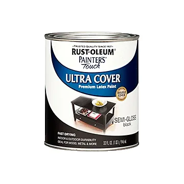 Rust-Oleum Painter's® Touch Ultra Cover - Multi-Purpose Brush-On - Quart - Semi-Gloss Black