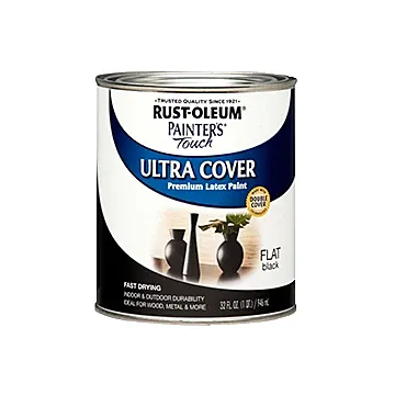 Rust-Oleum Painter's® Touch Ultra Cover - Multi-Purpose Brush-On - Quart - Gloss Flat Black
