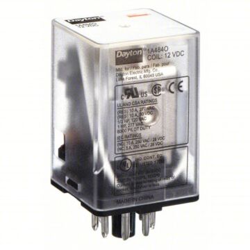 DAYTON 10A 12V Socket Mounted General Purpose Relay