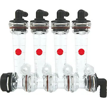 Wilger 3/8 in Hose Barb 4-Row Flow Indicator