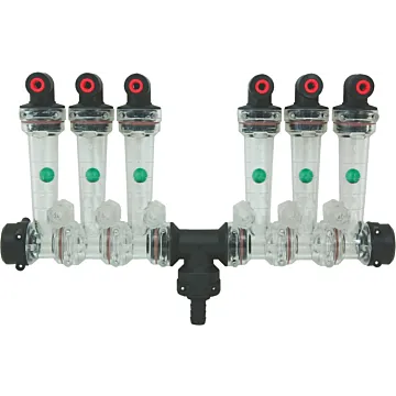 Wilger 1/4 in Tubing 6-Row Flow Indicator