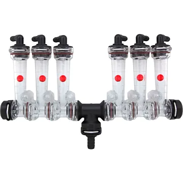 Wilger 3/8 in Hose Barb 6-Row Flow Indicator