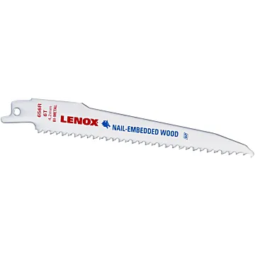 Lenox LENOX LUMBERWOLF Reciprocating Saw Blades 6 TPI 152 x 19 x 1.3 mm 5/PK