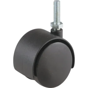 Do it 2 In. Dia. Black Twin Wheel Caster with 1-1/2 In. Stem (2pk)