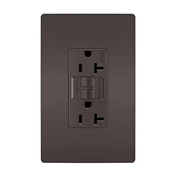 Pass & Seymour radiant® 20A Duplex Self-Test GFCI Receptacles with SafeLock® Protection, Brown
