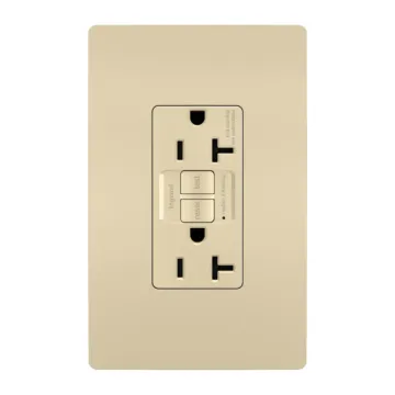 Pass & Seymour radiant® Tamper-Resistant 20A Duplex Self-Test GFCI Receptacle with SafeLock® Protection, Ivory