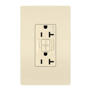 Pass & Seymour radiant® Tamper-Resistant 20A Duplex Self-Test GFCI Receptacle with SafeLock® Protection, Light Almond