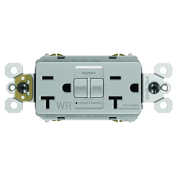 Pass & Seymour radiant® Tamper-Resistant Weather-Resistant 20A Duplex Self-Test GFCI Receptacles with SafeLock® Protection, White