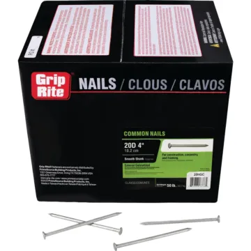 Grip-Rite 4 In. 20d x 6 ga Smooth Shank Flat Head Hot-Dipped Galvanized Steel Common Nail (50 Lb.)