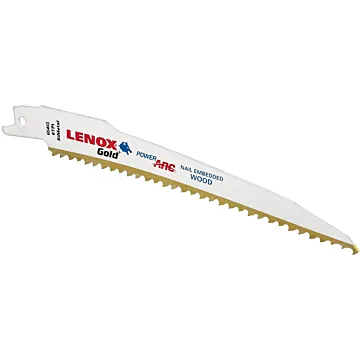 Lenox LENOX Gold Power Arc Reciprocating Saw Blade, For Wood, Nail-Embedded Wood Cutting, 6-Inch, 6 Tpi, 5-Pack