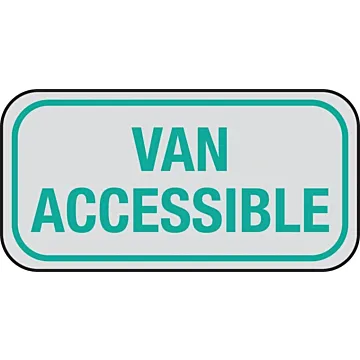 HY-KO Hy-Ko HW-54 Parking Sign, Rectangular, VAN ACCESSIBLE, Gray Legend, White Background, Aluminum