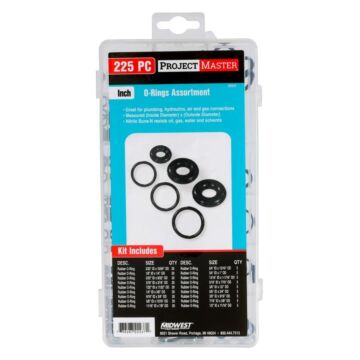 Midwest Fastener In O-Ring Kit 225pc Nitrile Buna
