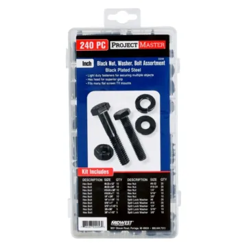 Midwest Fastener ProjectMaster Inch Black Nut, Washer, Bolt 240pc Kit