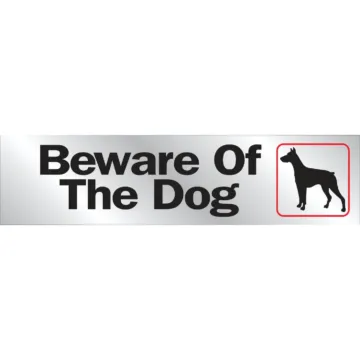 Hy-Ko 2x8 Brushed Aluminum Sign, Beware Of The Dog