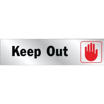 Hy-Ko 2x8 Brushed Aluminum Sign, Keep Out