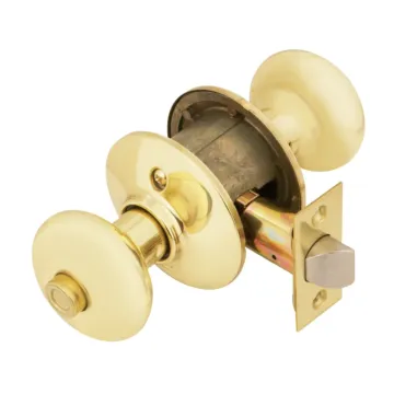 Schlage Plymouth Bright Brass Bed & Bath Door Knob