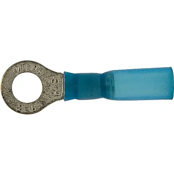 Calterm 65711 Ring Terminal, 16 to 14 AWG Wire, Copper Contact, Blue, 10/PK
