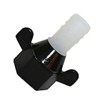 Shurflo 1/2 in x 1/2 in FNPT x Barb Poly Hex Swivel Straight Hose Fitting