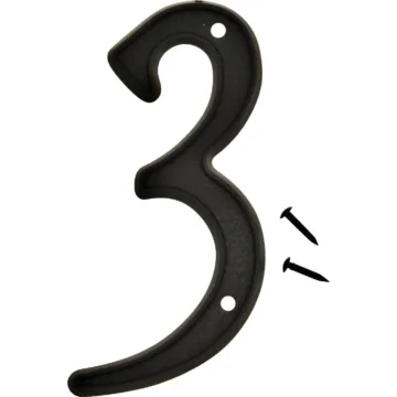 Hy-Ko 4 In. Black House Number Three