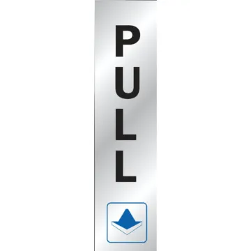 Hy-Ko 2x8 Brushed Aluminum Sign, Pull