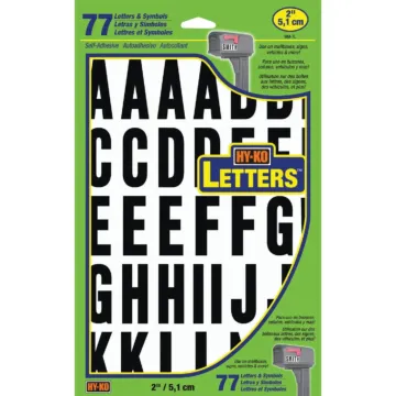 Hy-Ko Self-Adhesive Polyester 2 In. Black Letter Set