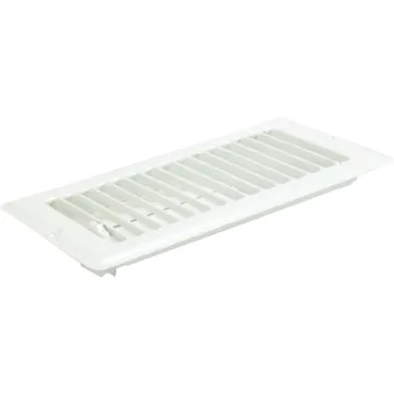 United States Hardware Steel Floor Register (White) 4 in. x 8 in. x 9/16 in.