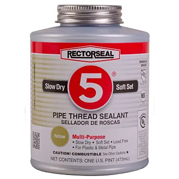 Rectorseal Corp. RectorSeal No.5 25431 Pipe Thread Sealant, Soft Setting, Plumbing, 1 Pint