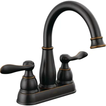 Delta Windmere Oil Rubbed Bronze 2-Handle Lever 4 In. Centerset Bathroom Faucet and Push Pop-Up with Overflow