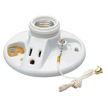 Pass & Seymour Medium Base Lampholder, White
