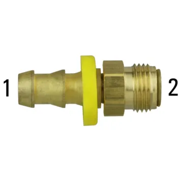 1/4 in Hose Barb x Male Inverted Flare 7/16 in-24 Hose Push-Lock Barb