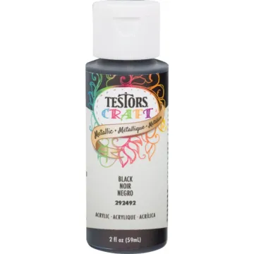 Rust-Oleum Testors Acrylic Craft Paint (Metallic - Black) 2 oz