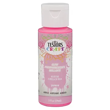 Rust-Oleum Testors 297499 Acrylic Craft Paint, Glow Rockstar, 2 oz, Bottle