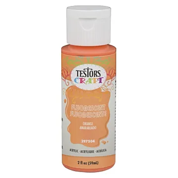 Rust-Oleum Testors 297504 Acrylic Craft Paint, Fluorescent Orange, 2 oz, Bottle
