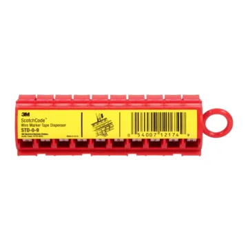 3M ScotchCode Wire Marker Tape Dispenser with Tape STD-0-9, compact design for easy handling,